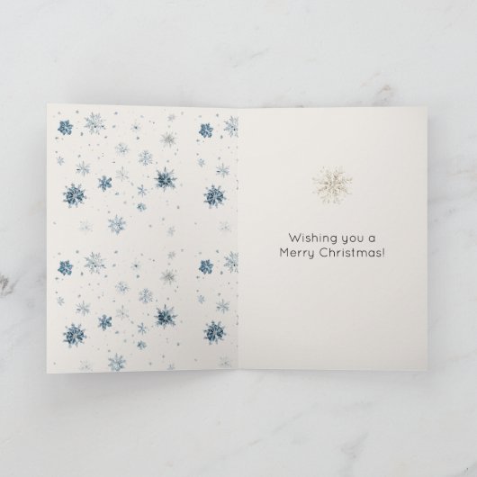 Cream Blue Snowflakes High Heels Kaart (Binnen)