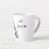 Cream Blue Winter Christmas Tree Latte Mok (Rechterhoek)