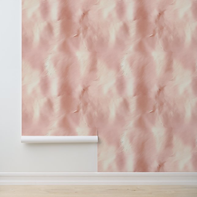 Cream Blush Pink Southwest Koeienhuid Behang (Applicatie)