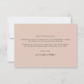 Cream Boho Eenvoudige Foto Hart Script Bruiloft Bedankkaart (Achterkant)