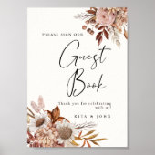 Cream Boho Wedding Teken alsjeblieft ons gastenboe Poster (Voorkant)