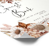 Cream Boho Wedding Teken alsjeblieft ons gastenboe Poster (Hoek)