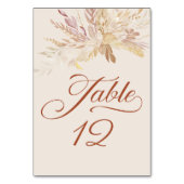 Cream Botanical Foliage Wedding Numéro de table (Par défaut)