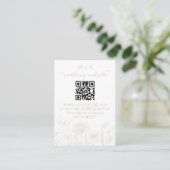 Cream Botanical Minimal Wedding Website QR Code  Informatiekaartje (Staand voorkant)