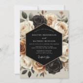Cream Botanical Opulent Wedding Kaart (Voorkant)