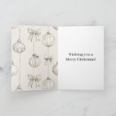 Cream Bow Chic Ornaments Christmas Kaart (Binnen)