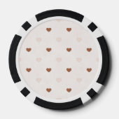 Cream Brown Hearts Valentine's Day Poker Chips (Achterkant)