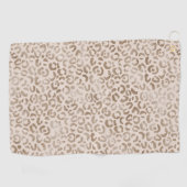 Cream Brown Leopard Print Golfhanddoek (Horizontaal)