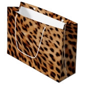 Cream Brown Leopard Print Groot Cadeauzakje (Voorkant Gekanteld)