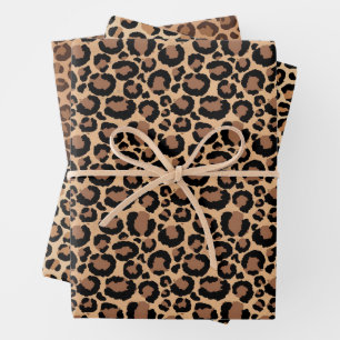 Cream Brown Leopard Print Inpakpapier Vel