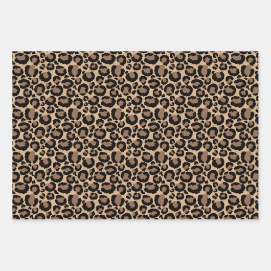 Cream Brown Leopard Print Inpakpapier Vel (Voorkant)