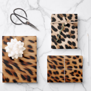 Cream Brown Leopard Print Inpakpapier Vel
