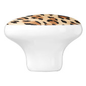 Cream Brown Leopard Print Keramische Knop (Zijkant)