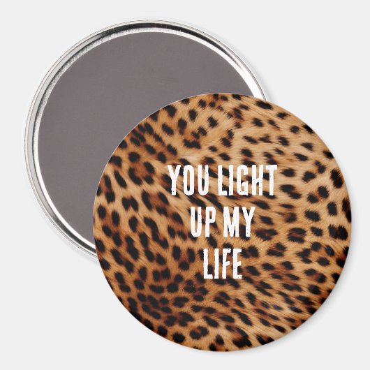 Cream Brown Leopard Print Magneet (Voorkant / Achterkant)
