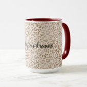 Cream Brown Leopard Print Mok (Voorkant rechts)