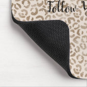 Cream Brown Leopard Print Muismat (Hoek)