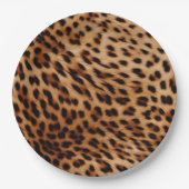 Cream Brown Leopard Print Papieren Bordje (Voorkant)
