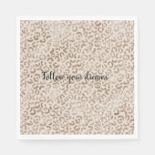 Cream Brown Leopard Print Servet (Voorkant)