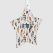 Cream Brown Native Tribal Feathers Christmas Ornament (voorkant)