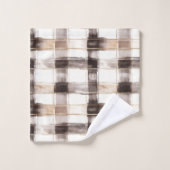 Cream Brown Plaid Stripes (Gant de toilette)