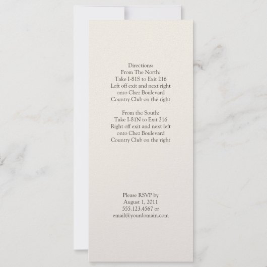 Cream Brown Ribbon Post Wedding Celebration Kaart (Achterkant)