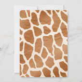 Cream Brown Safari Giraffe Animal Baby shower Kaart (Achterkant)