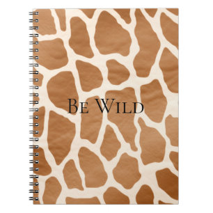 Cream Brown Safari Giraffe Animal Print Notitieboek