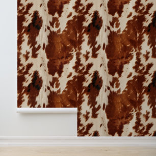 Cream Brown Southwest Cowboy Cowgirl Koeienhuid Behang