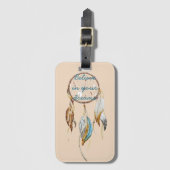 Cream Brown Turquoise Dream Catcher Bagagelabel (Voorkant (verticaal))