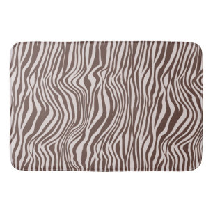 Cream Brown Zebra Print Badmat