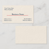 Cream Business Card-sjabloon Visitekaartje (Voorkant / Achterkant)