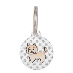 Cream Cairn Terrier Mooie Cartoon Hond & Huisdier Huisdierpenning
