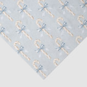 Cream Candy Canes Blue Bow Christmas Tissuepapier (Detail)