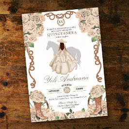Cream Champagne Roos Charro Vestidos Quinceanera Kaart