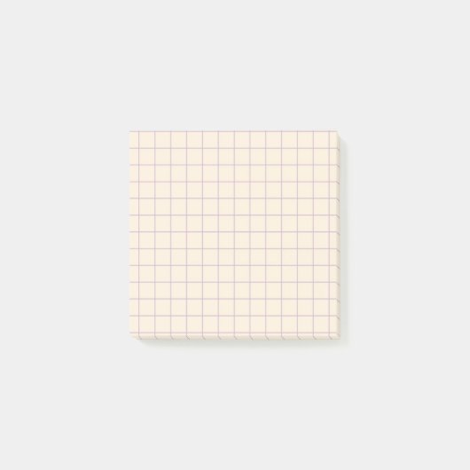 Cream Checkered Pattern Soft Grid Design Kantoor Post-it® Notes (Voorkant)
