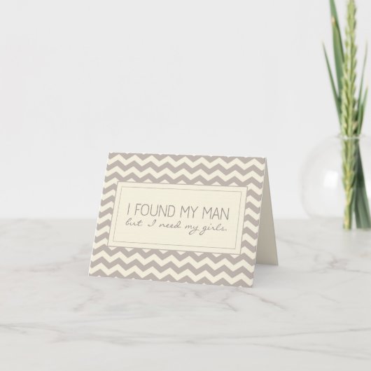 Cream Chevron Stripe Matron of Honor Request Kaart (Voorkant)