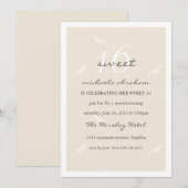 Cream Chic Sweet 16 invitation à la fête (Devant / Derrière)