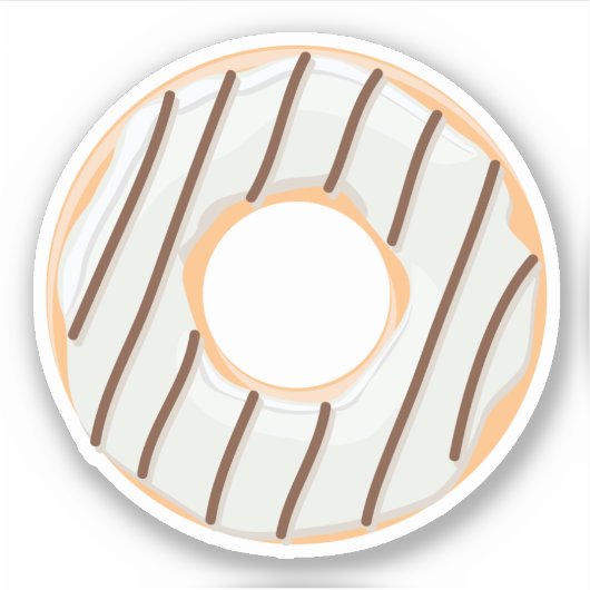 Cream Chocolate donut met snoep sproinkles Sticker (Voorkant)
