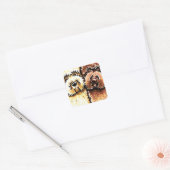 Cream Chocolate Labradoles Vierkante Sticker (Envelop)