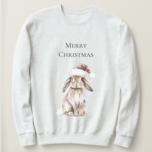 Cream Christmas Bunny Rabbit Trui (Design voorkant)