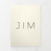 Cream Classic Formal Minimum Wedding Drieluik Kaart (Cover)