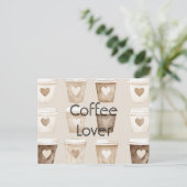 Cream Coffee Heart Cups Briefkaart (Staand voorkant)