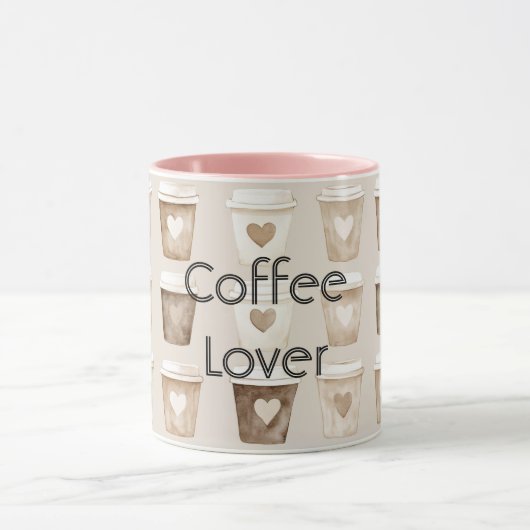 Cream Coffee Heart Cups Mok (Midden)