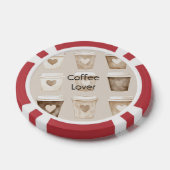 Cream Coffee Heart Cups Poker Chips (Enkel)