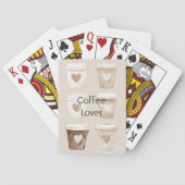 Cream Coffee Heart Cups Pokerkaarten (Achterkant)