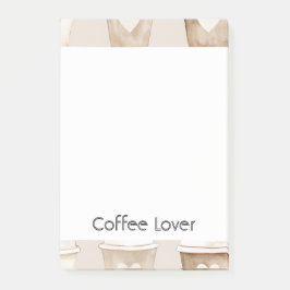 Cream Coffee Heart Cups Post-it® Notes
