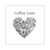 Cream Coffee Heart Cups Rubberstempel (Afrduk)