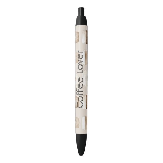 Cream Coffee Heart Cups Zwarte Inkt Pen (Voorkant Verticaal)
