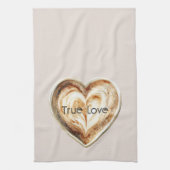 Cream Coffee Heart Theedoek (Verticaal)