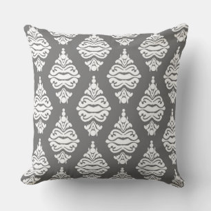 Cream Color en Grey Damask Sofa Cushion Kussen